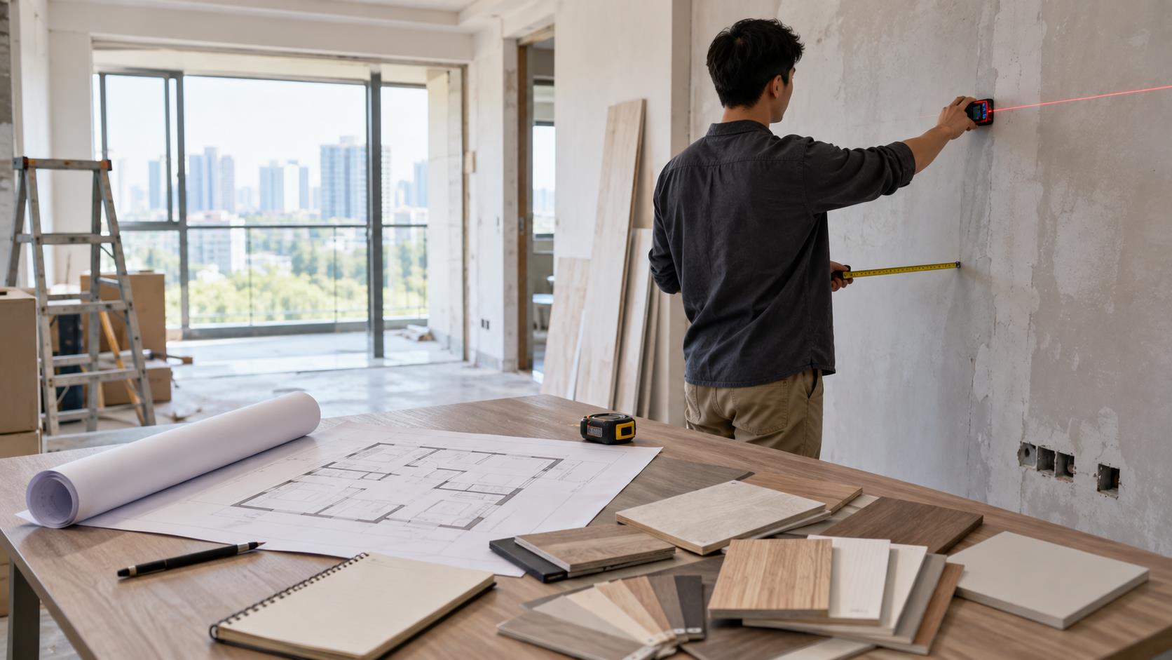 家具定制量尺概念示意图，非实景案例