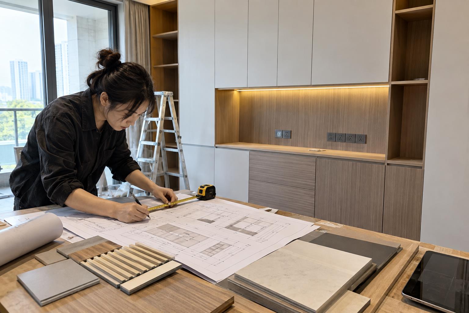 家具定制量尺概念示意图，非实景案例