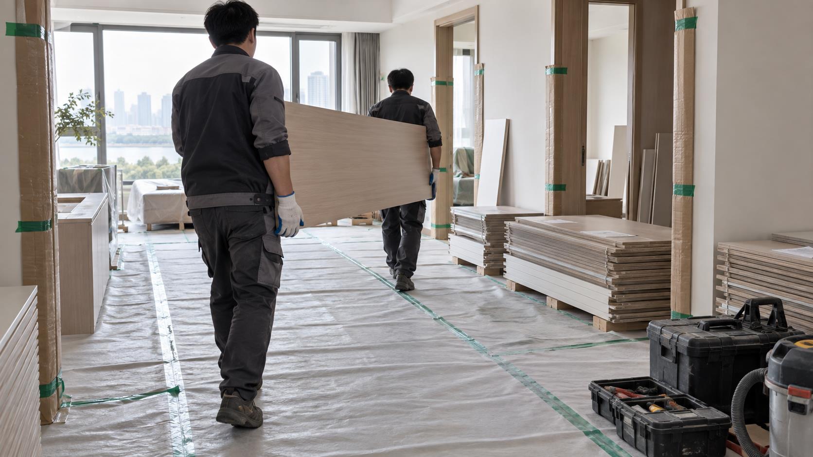南京定制家具安装当天怎样保护现场，概念示意图